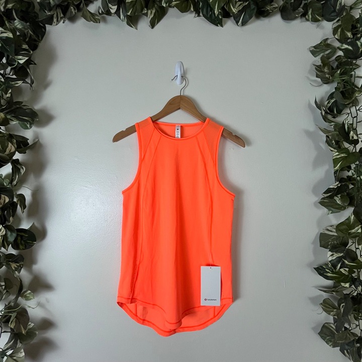 Lululemon Athletic Sculpt Mesh Back Tank Top Highlight Orange NWT Size 4