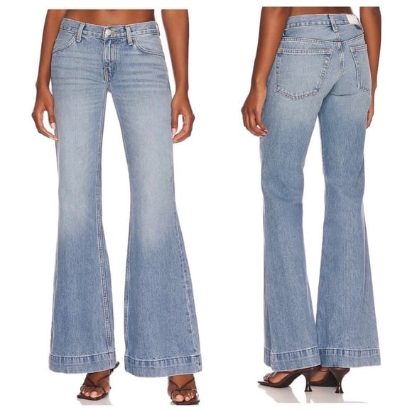 NWT Re/Done Lake Blue Low Rise Bell Bottom Jeans Size 30