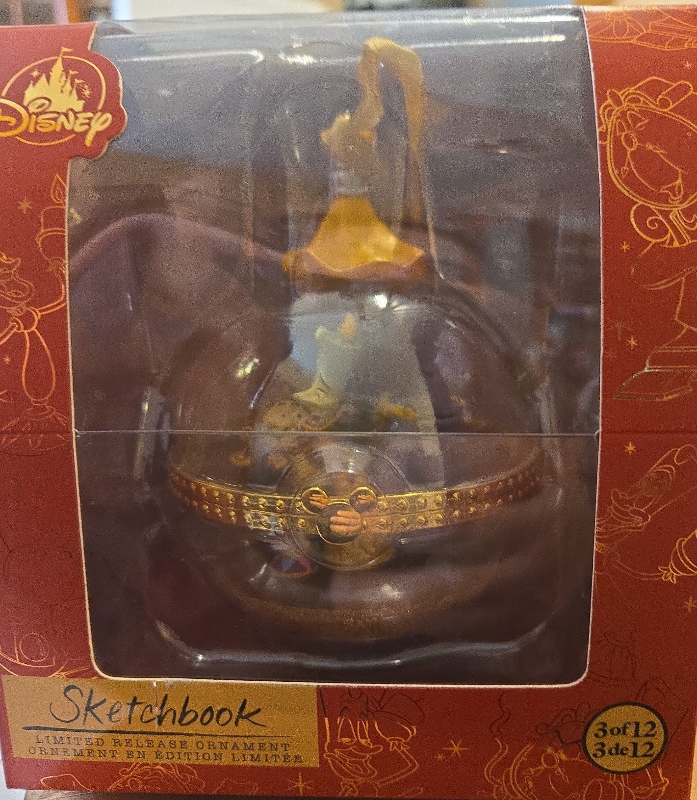 Rare Disney limited edition Sketchbook Dynamic Duo Cogsworth and Lumiere ornamen