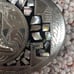 Vintage silver & abalone western belt buckle