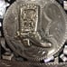 Vintage silver & abalone western belt buckle