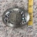 Vintage silver & abalone western belt buckle