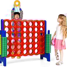Costway Jumbo 4-to-Score Giant Game Set - Like New, 3.5FT Tall Indoor/Outdoor