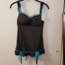 Victoria's Secret Black Dot Babydoll