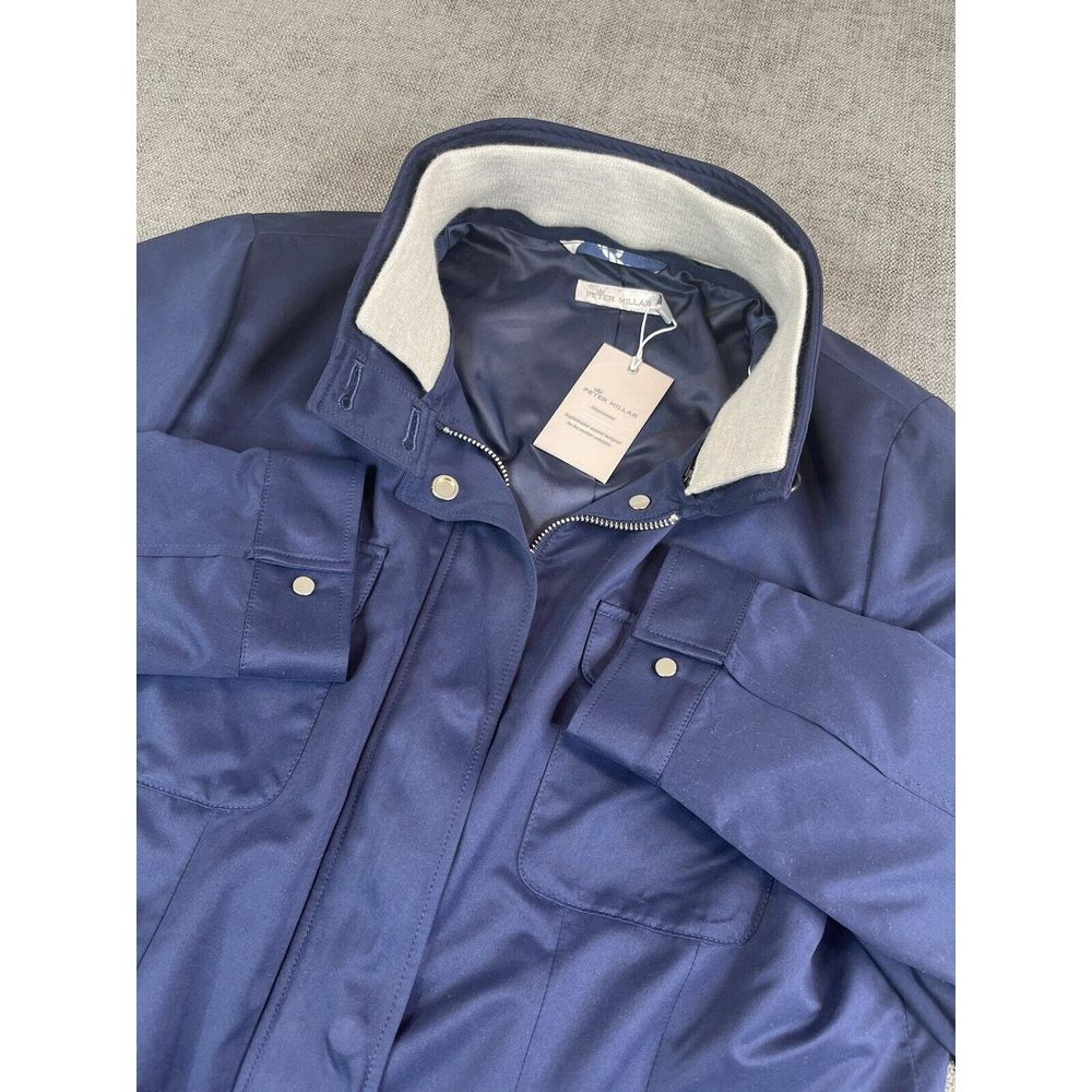 *NWT* Peter Millar Jacket Women (M) Navy Full Zip Snap Lightweight Windbreaker