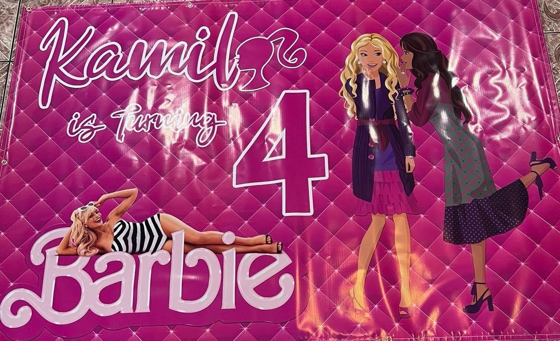 Barbie Birthday Banner Personalized Custom Theme