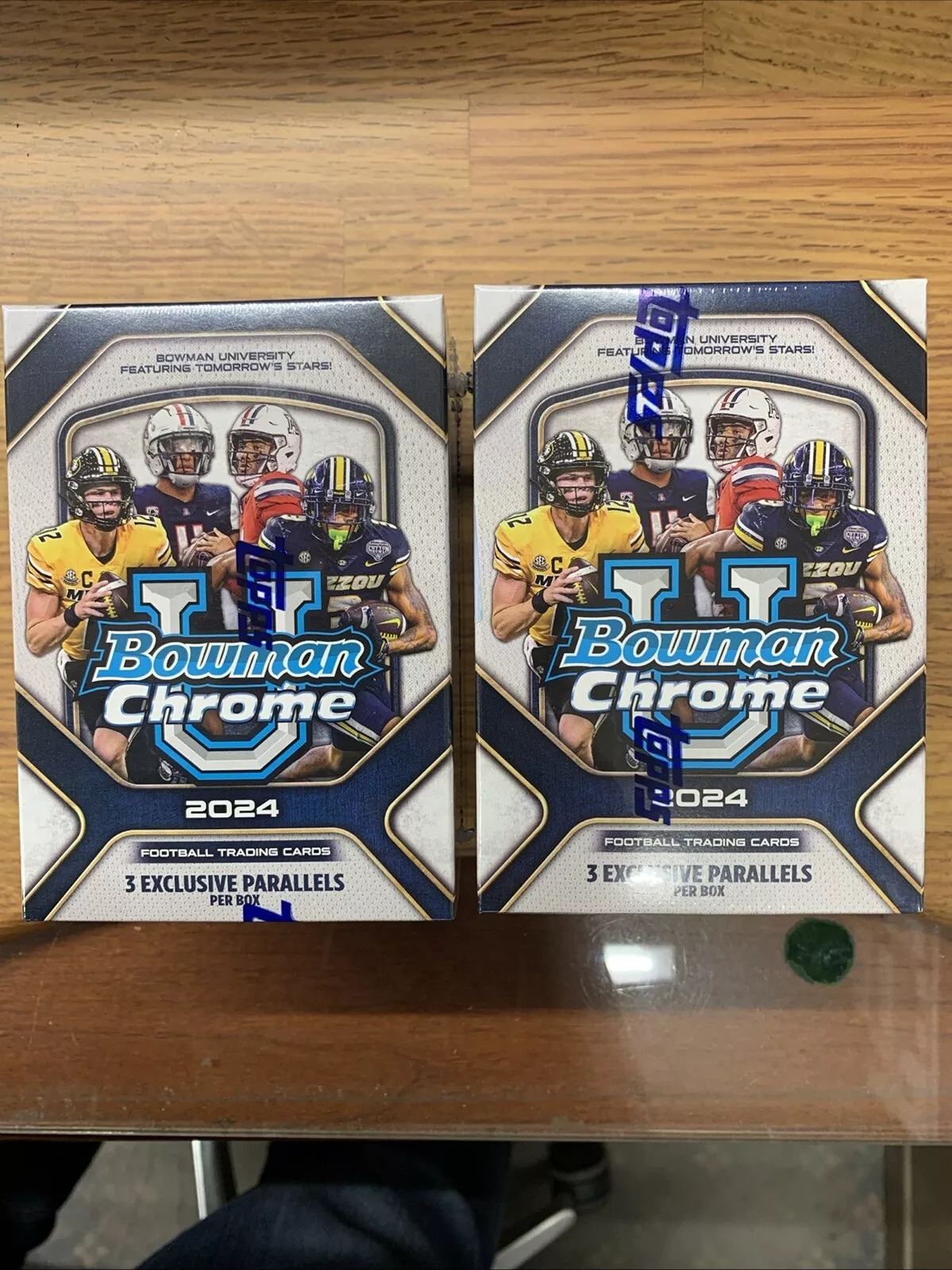 (2)-2024 Topps Bowman Chrome University Football Blaster Box Set-Fast Ship