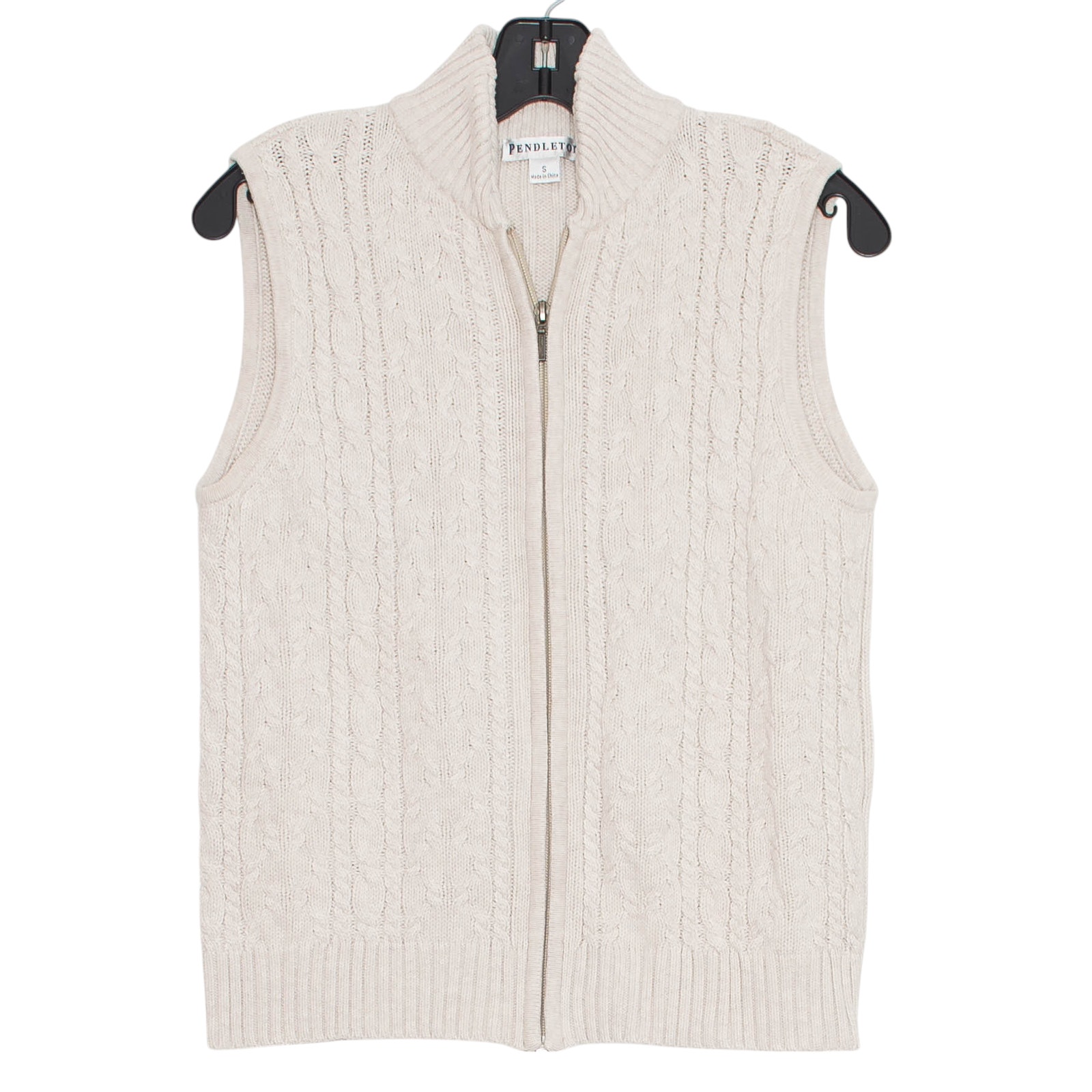 Pendleton Sweater Vest Cable Knit Fisherman Equestrian Classic Granny Small HE