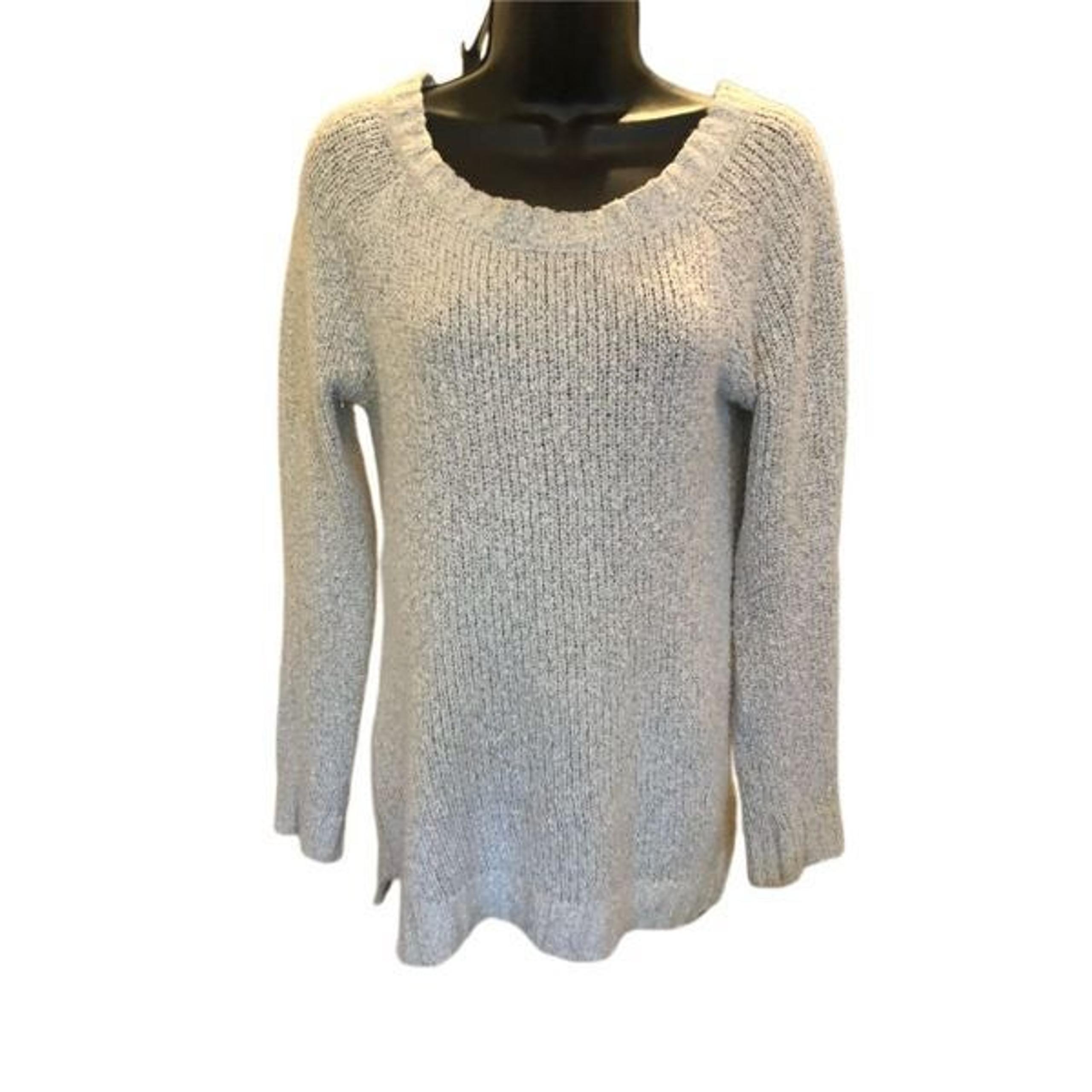 ROXY Heathered Gray Knit Scoop Neck Sweater - size Medium