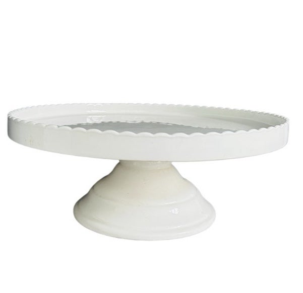 18 Ceramic Cake Stand in White. One-of-a-kind item!