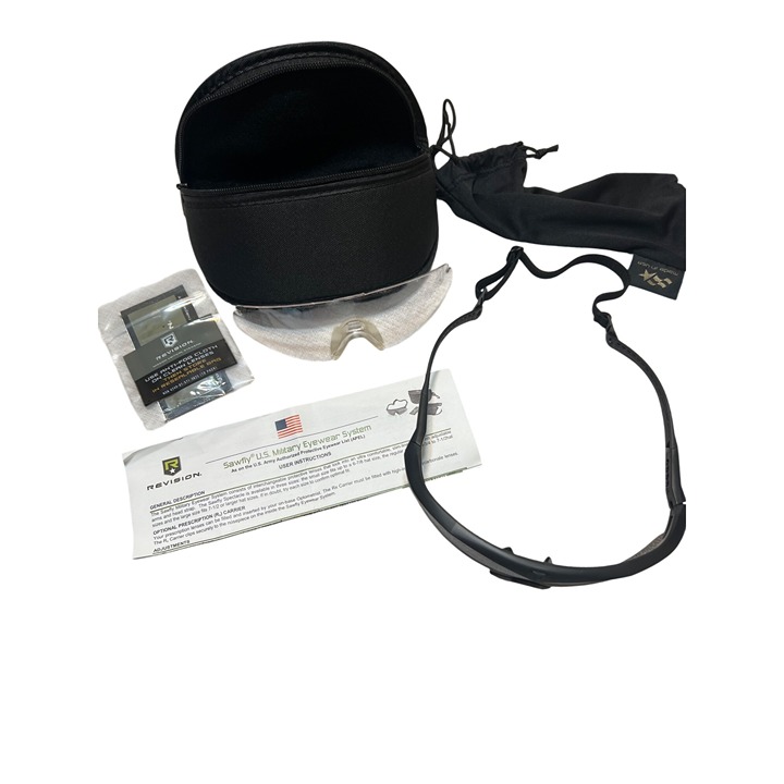 Revision Sawfly U.S. Military Eyewear System Black Frame Clear/Smoke Lenses Case