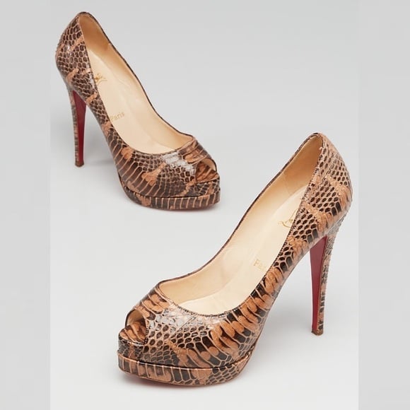 Christian Louboutin Altadama Watersnake Heels Shoes 39.5