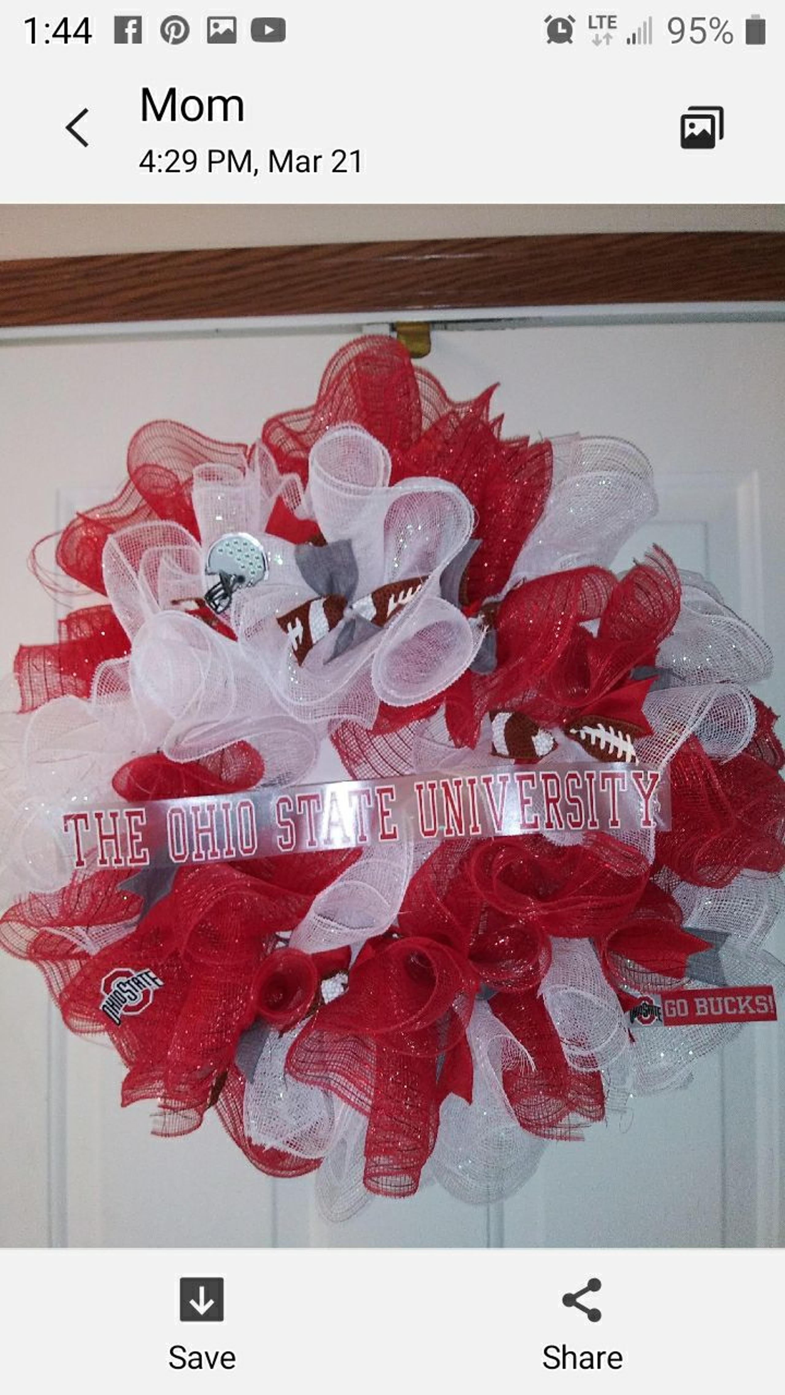 Ohio State deco mesh wreath