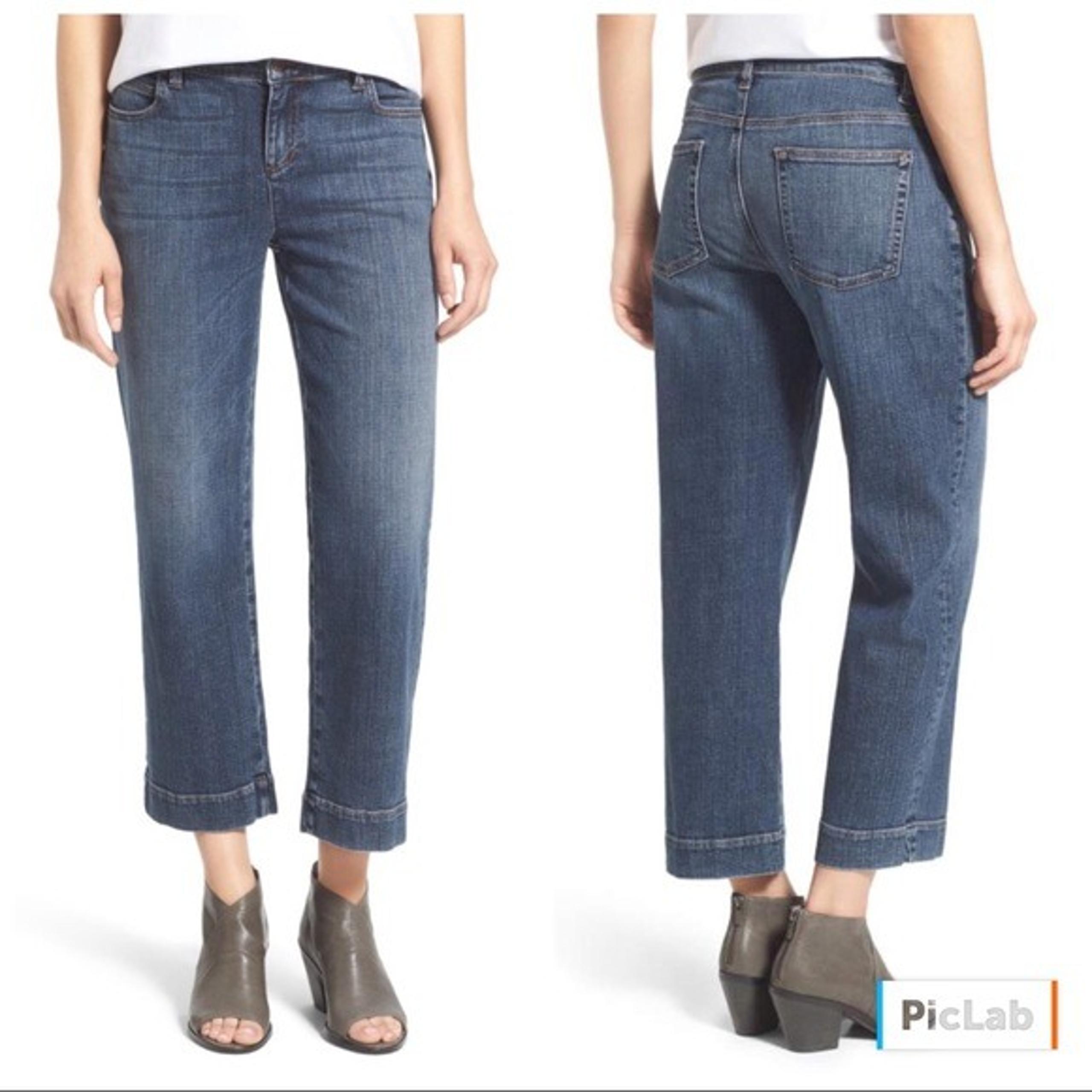 NWT Eileen Fisher Straight Cropped Jeans
