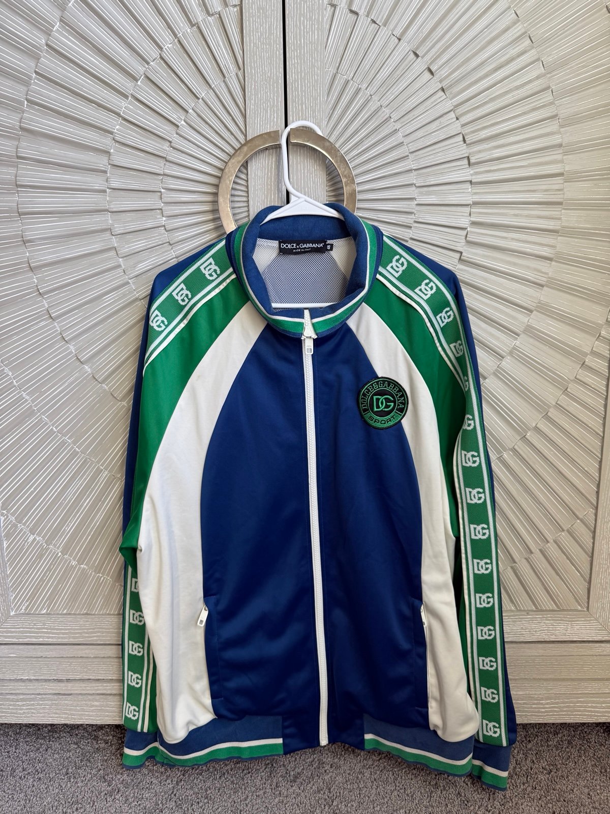Dolce & Gabbana Multicolor Polyester Full Zip Bomber Men's Jacket, Size 48