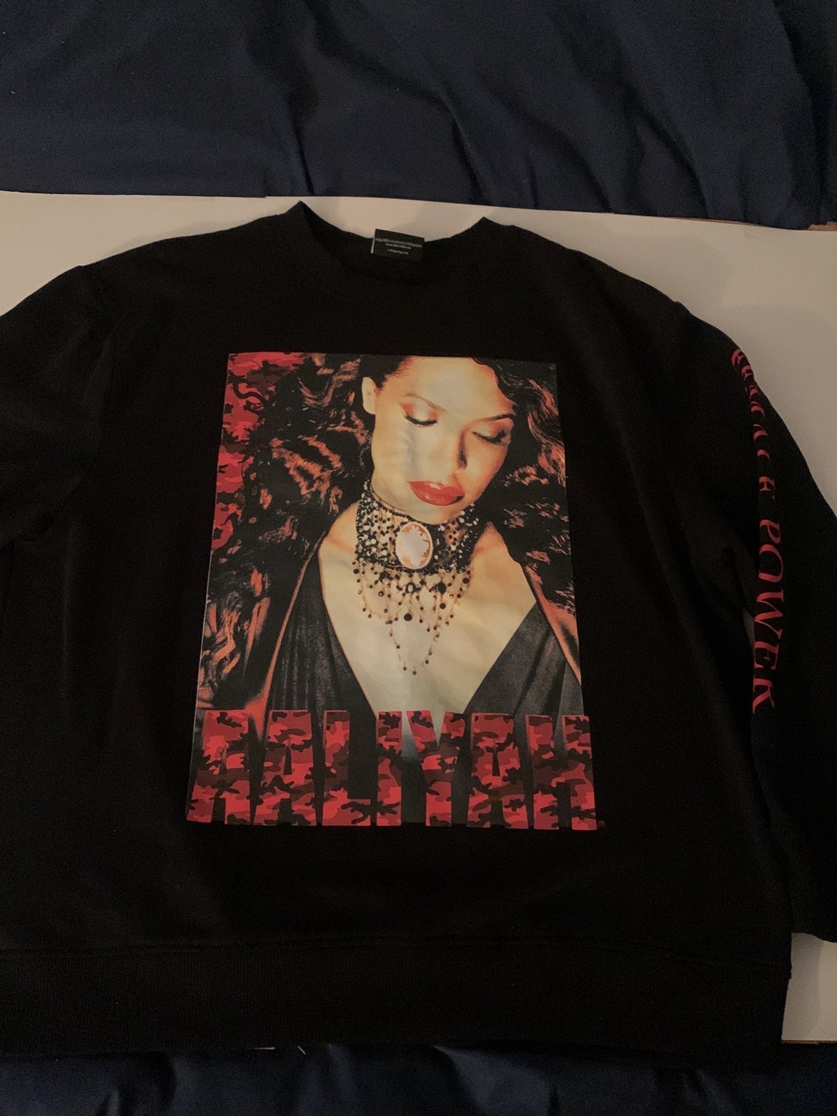 Aaliyah big photo female power unlimited crewneck sweatshirt