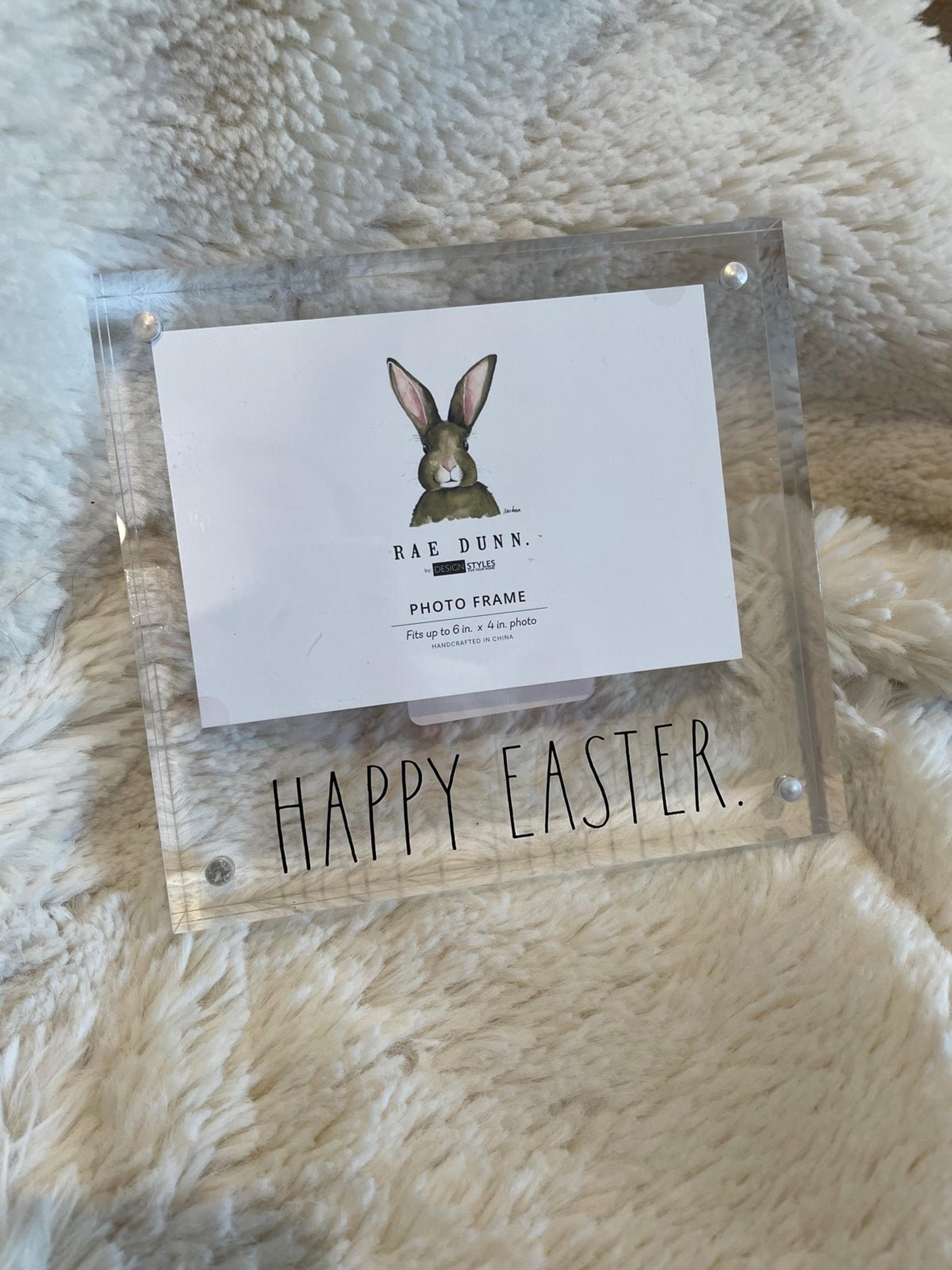New Rae Dunn happy Easter glass 4”x6” photo frame