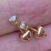 18K Yellow Gold 3mm Screwback Diamond Stud Earrings, NWT