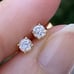 18K Yellow Gold 3mm Screwback Diamond Stud Earrings, NWT