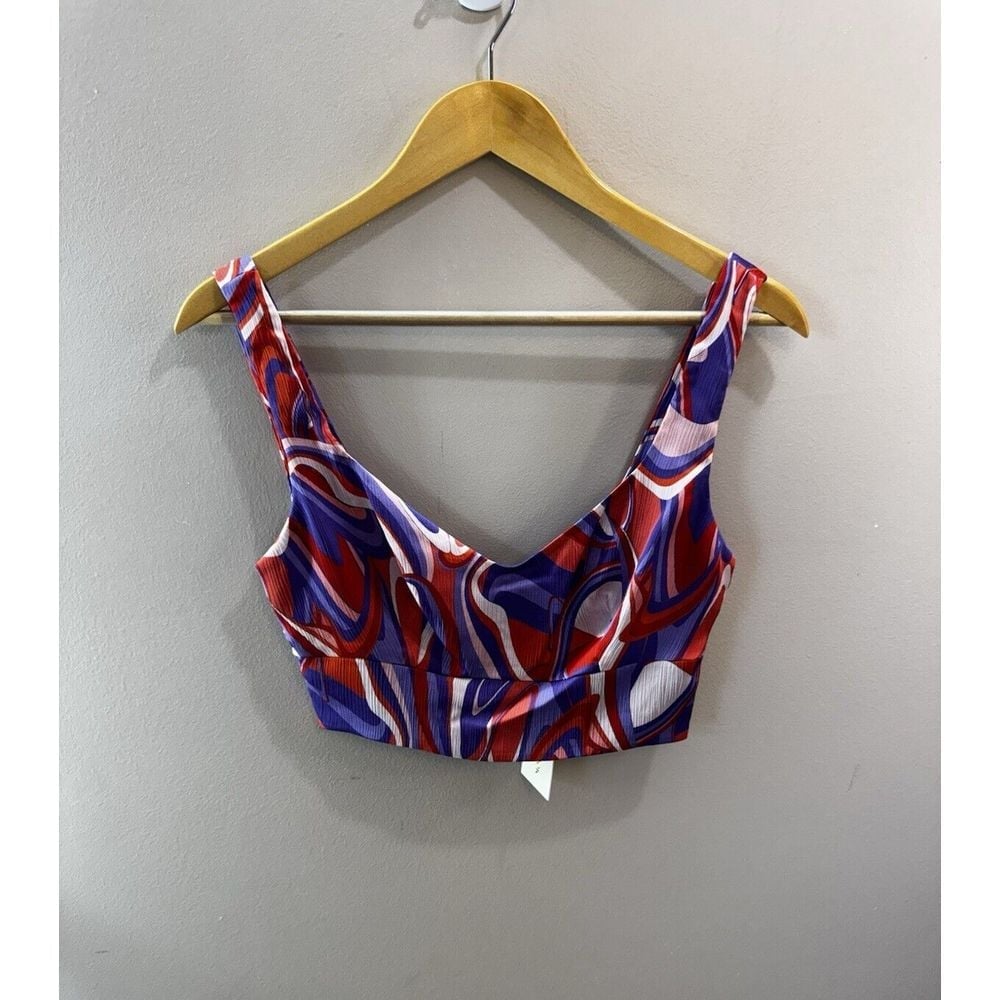 Ramy Brook Swirl-Print Deidra Cropped Tank Top SZ 2 Retro Square Neck Beach Y2K