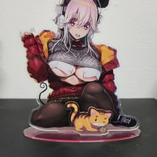 Super Sonico Cat & Mouse Acryllic Stand 8