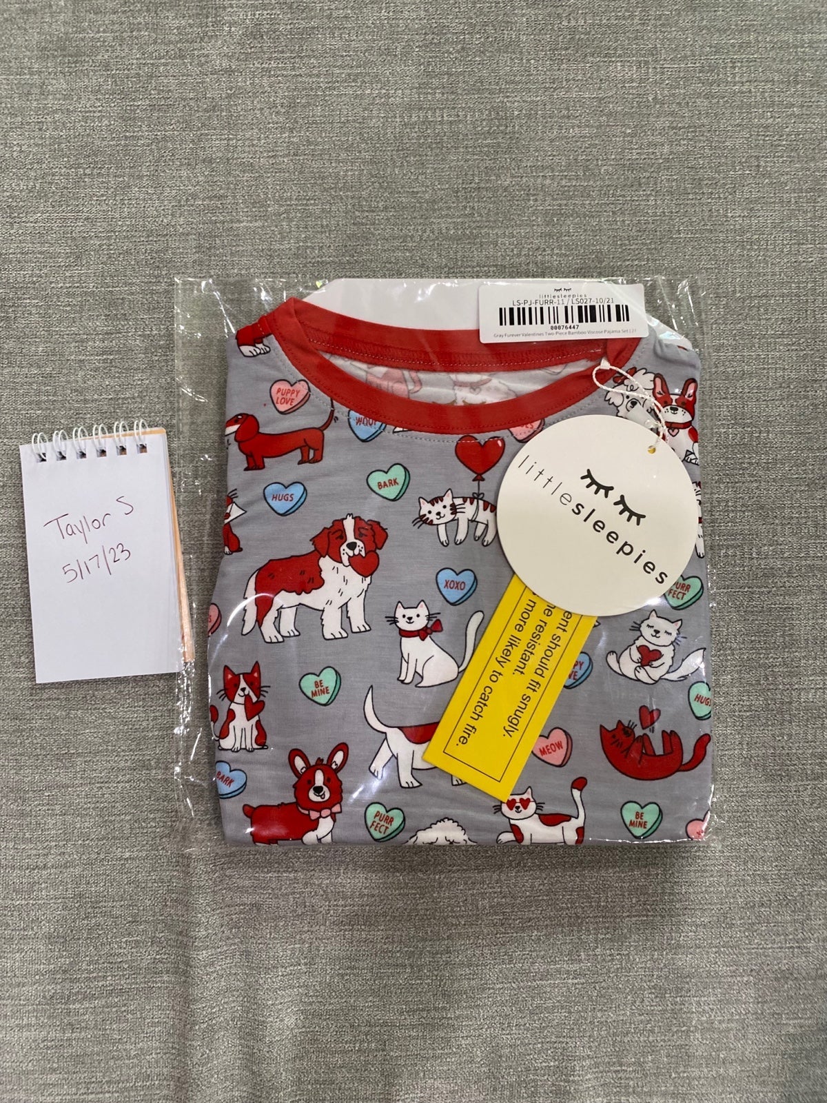 Little Sleepies Furever Valentine 2t NIB