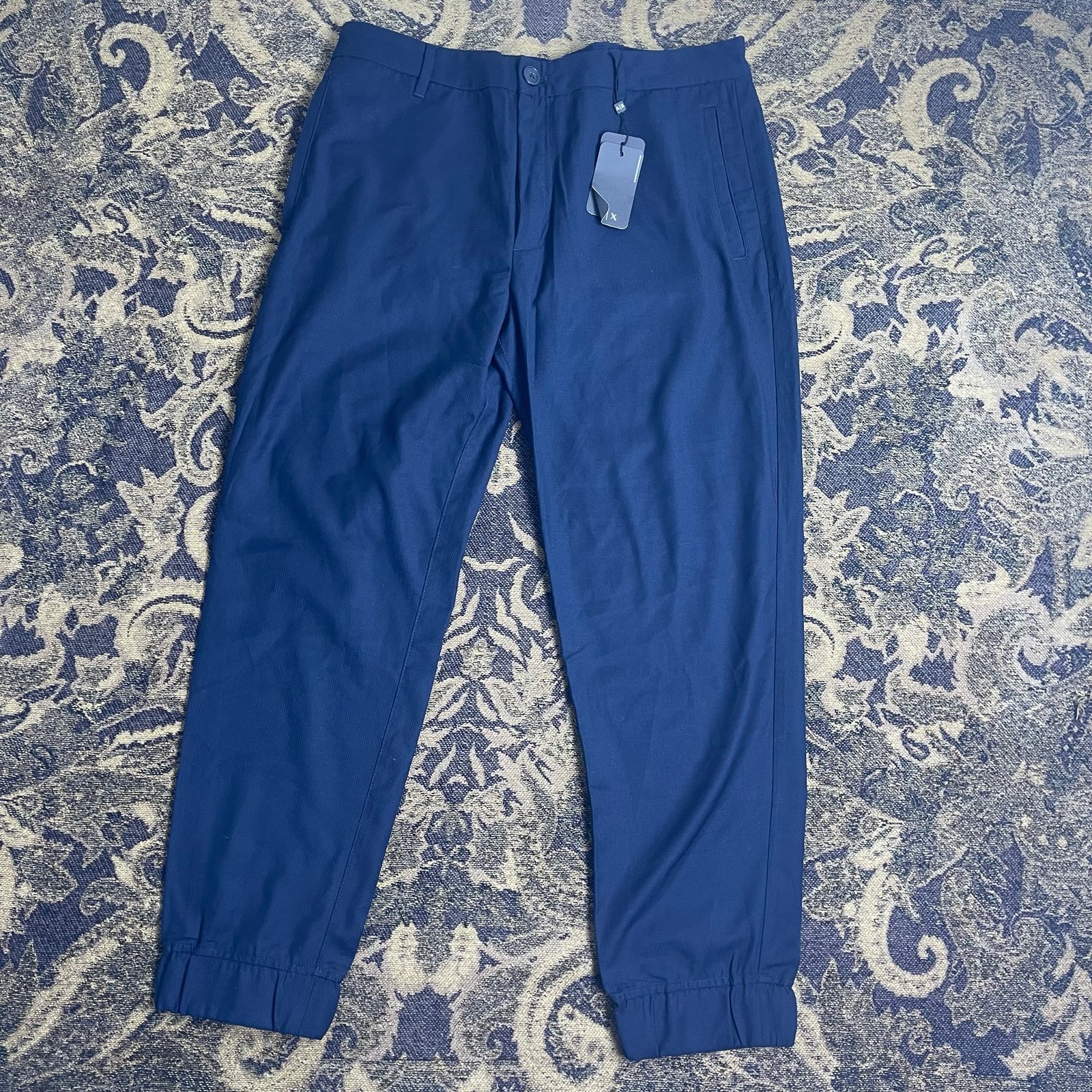Armani Exchange Trouser Pants Mens Size 34x34 NWT Navy Blue SS19 3GZP47 ZNELZ