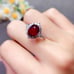3CT Natural Mozambique Ruby Ring 8x10mm Platinum Plated Sterling Silver