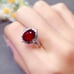 3CT Natural Mozambique Ruby Ring 8x10mm Platinum Plated Sterling Silver