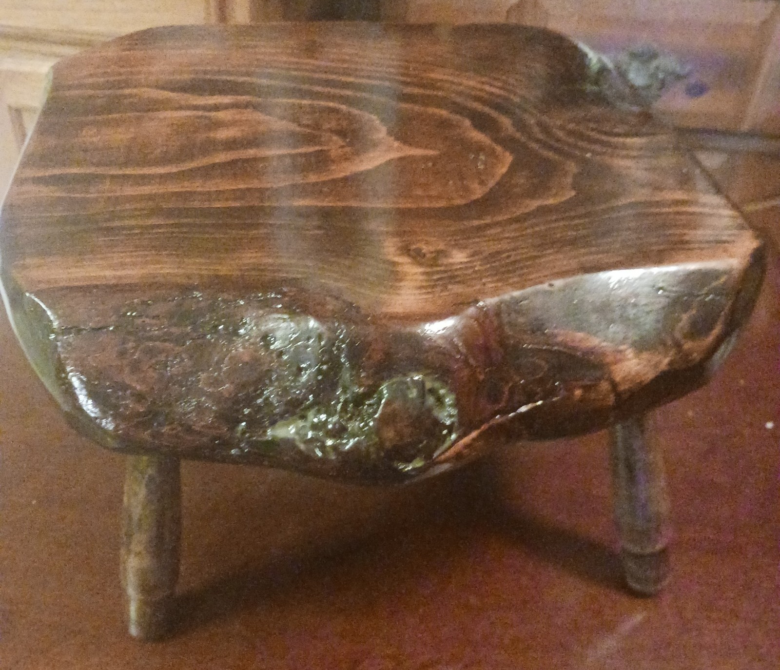 A antique Foot stool hand carved