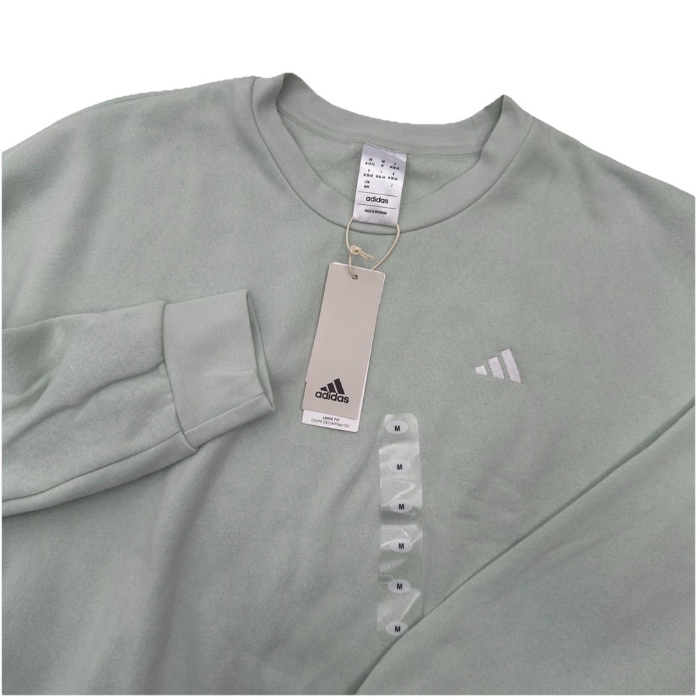 Adidas Women's Linen Green Multi Sport Essentials Sweatshirt Size Medium NEW