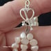 Vtg.sterling Silver Genuine pearls - three strands bracelet- 8.05 in.