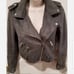 Zara Basic Faux Suede Motorcycle Biker Moto Jacket Gray Moto Zippers SZ XS