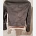 Zara Basic Faux Suede Motorcycle Biker Moto Jacket Gray Moto Zippers SZ XS