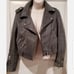 Zara Basic Faux Suede Motorcycle Biker Moto Jacket Gray Moto Zippers SZ XS