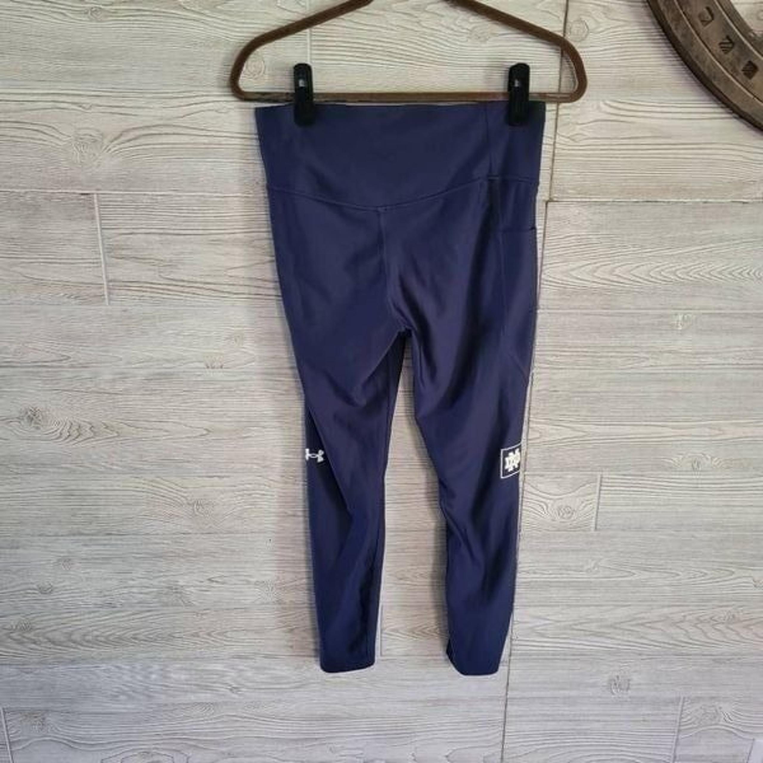 Under Armour Noterdame Compression Leggings Womens SZ M Navy W/ Pockets
