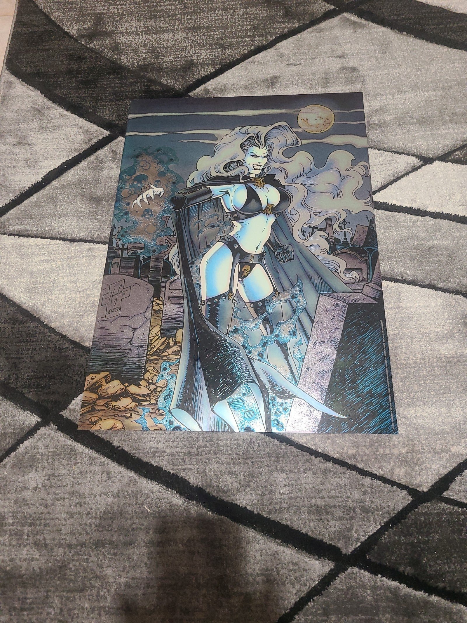 Raised chromium lady death poster