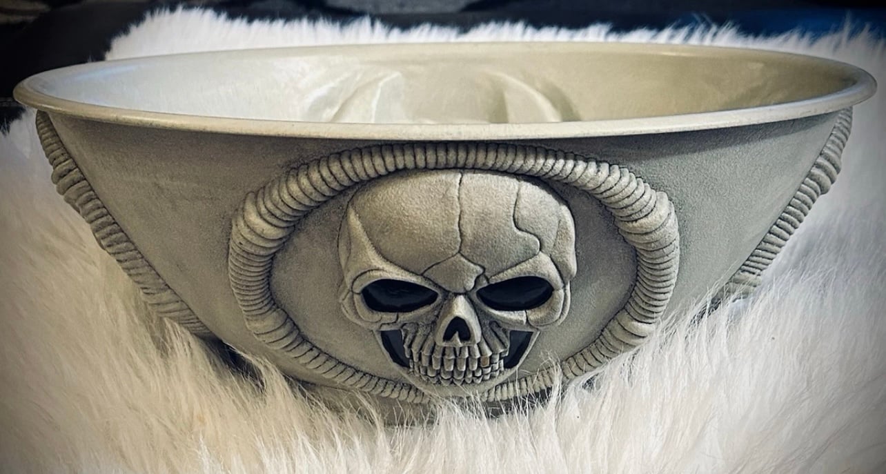 Vintage Large Halloween Skull Candy Bowl by Easter Unlimited Inc.