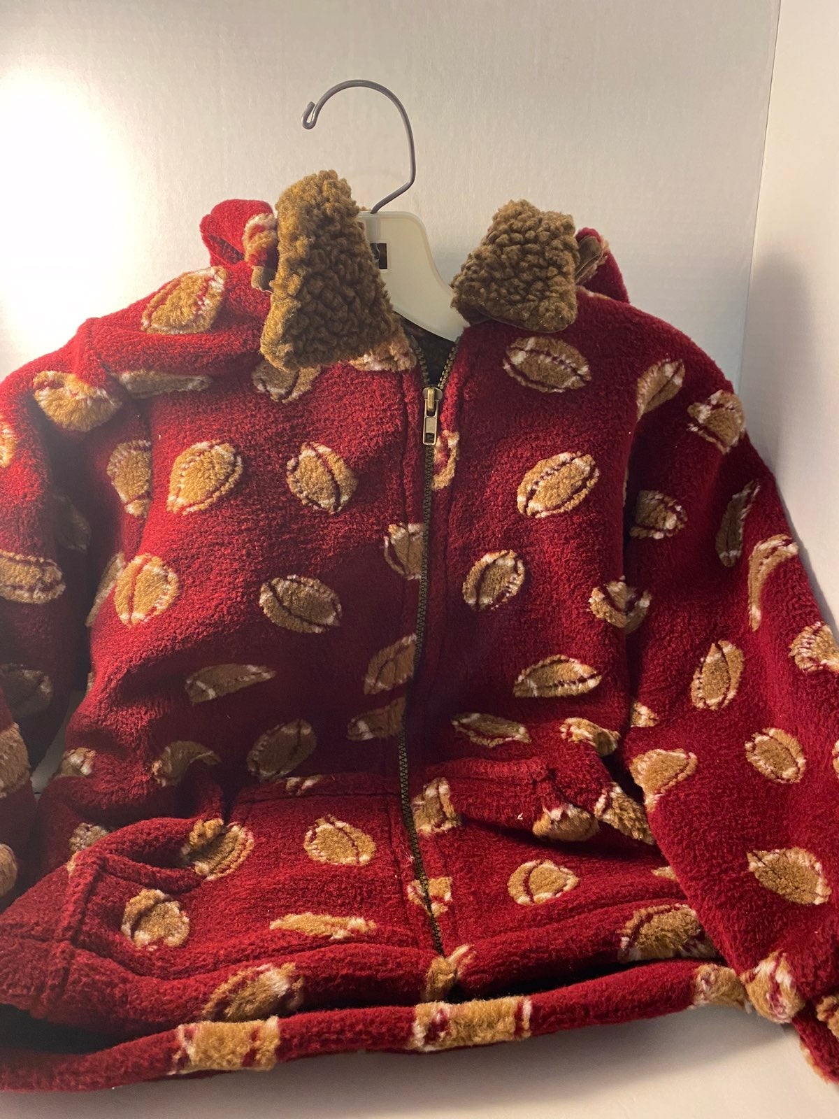 BOYS CORKY AND COMPANY FOOTBALL JACKET DOUBLE FLEECE COAT 4T
