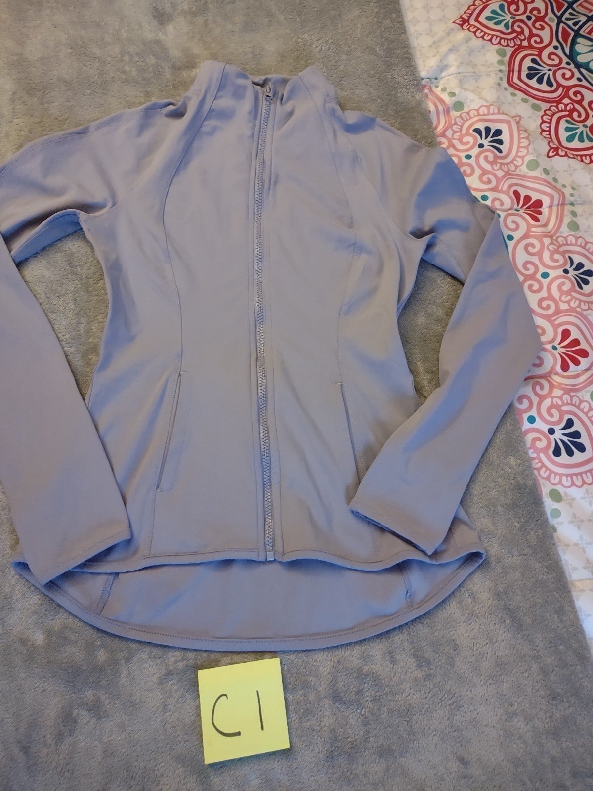 Yogalicious Nude Flare Bottom Full Zip Jacket Small