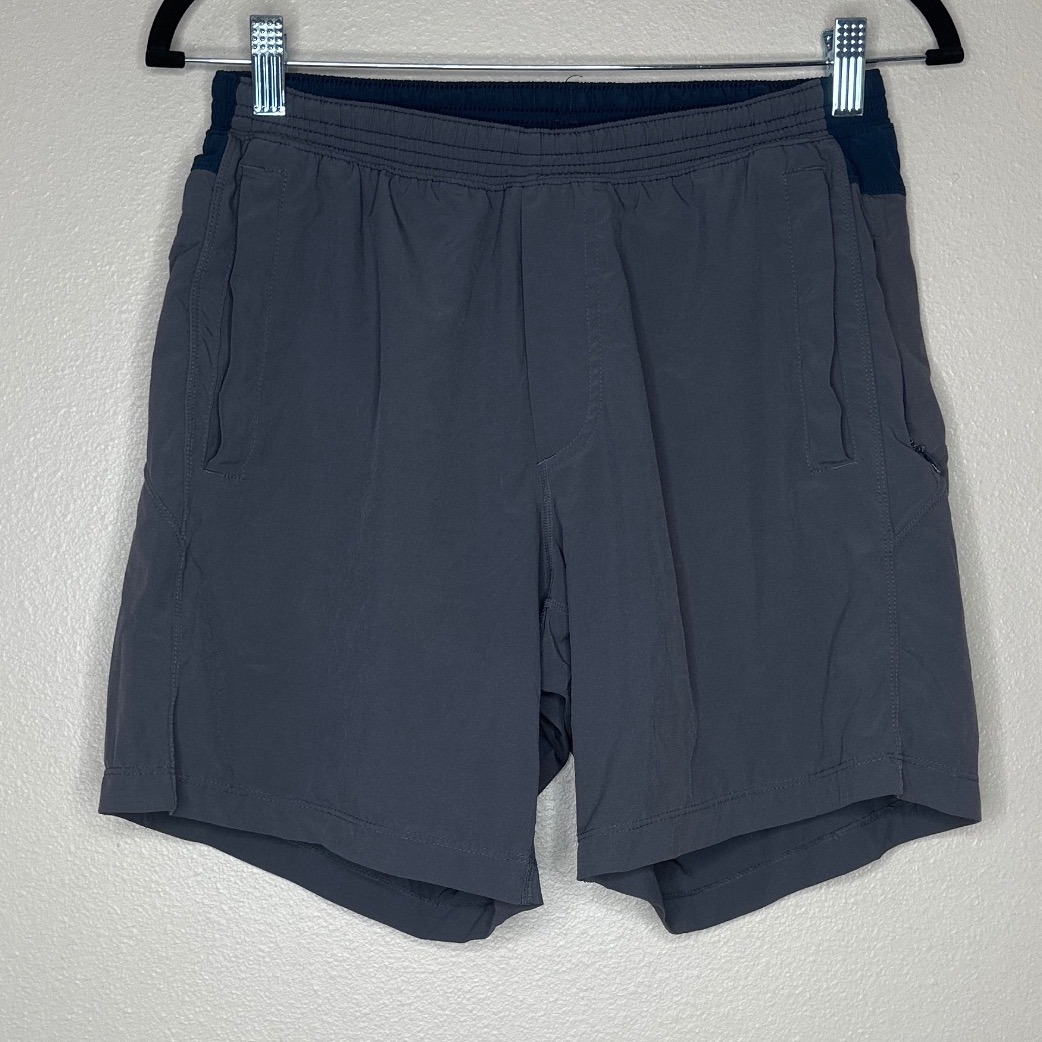 Bird Dogs Boom Shorts Men's Small Gray Lined Performance Zipper Drawstring