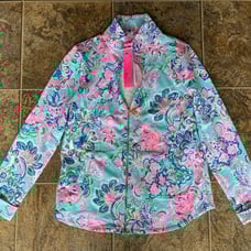Lilly Pulitzer UPF 50+ Full Zip Jacket- Blue Horizon/Jungle Sunrise, Women’s S