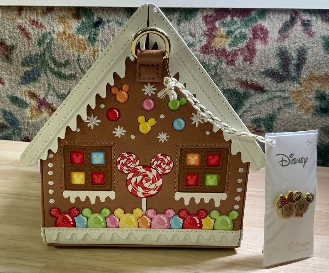 Loungefly Stitch Shoppe Disney Mickey & Minnie Mouse Gingerbread House Crossbody