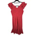 Antonio Melani Cotton Eyelet Midi Dress Button Front Sleeveless Coral Sz 4