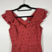 Antonio Melani Cotton Eyelet Midi Dress Button Front Sleeveless Coral Sz 4
