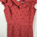 Antonio Melani Cotton Eyelet Midi Dress Button Front Sleeveless Coral Sz 4