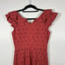Antonio Melani Cotton Eyelet Midi Dress Button Front Sleeveless Coral Sz 4