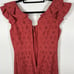 Antonio Melani Cotton Eyelet Midi Dress Button Front Sleeveless Coral Sz 4