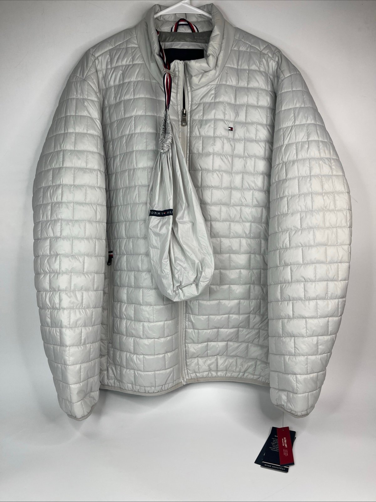 NEW Tommy Hilfiger Mens XXL Ice Ultra Loft Filled Hooded Puffer Jacket Packable