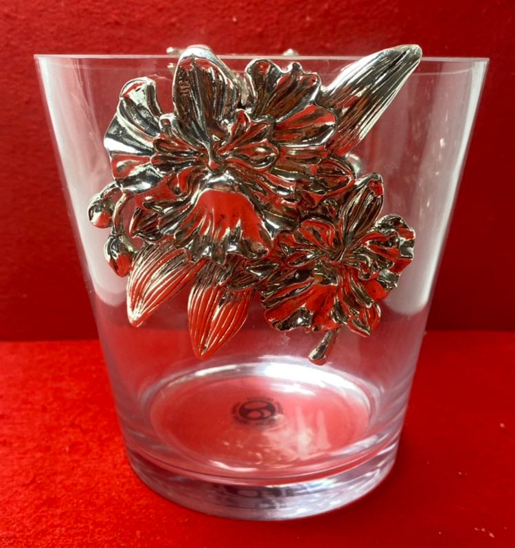 2007 ARTHUR COURT Ice Bucket Adorned With Lilies